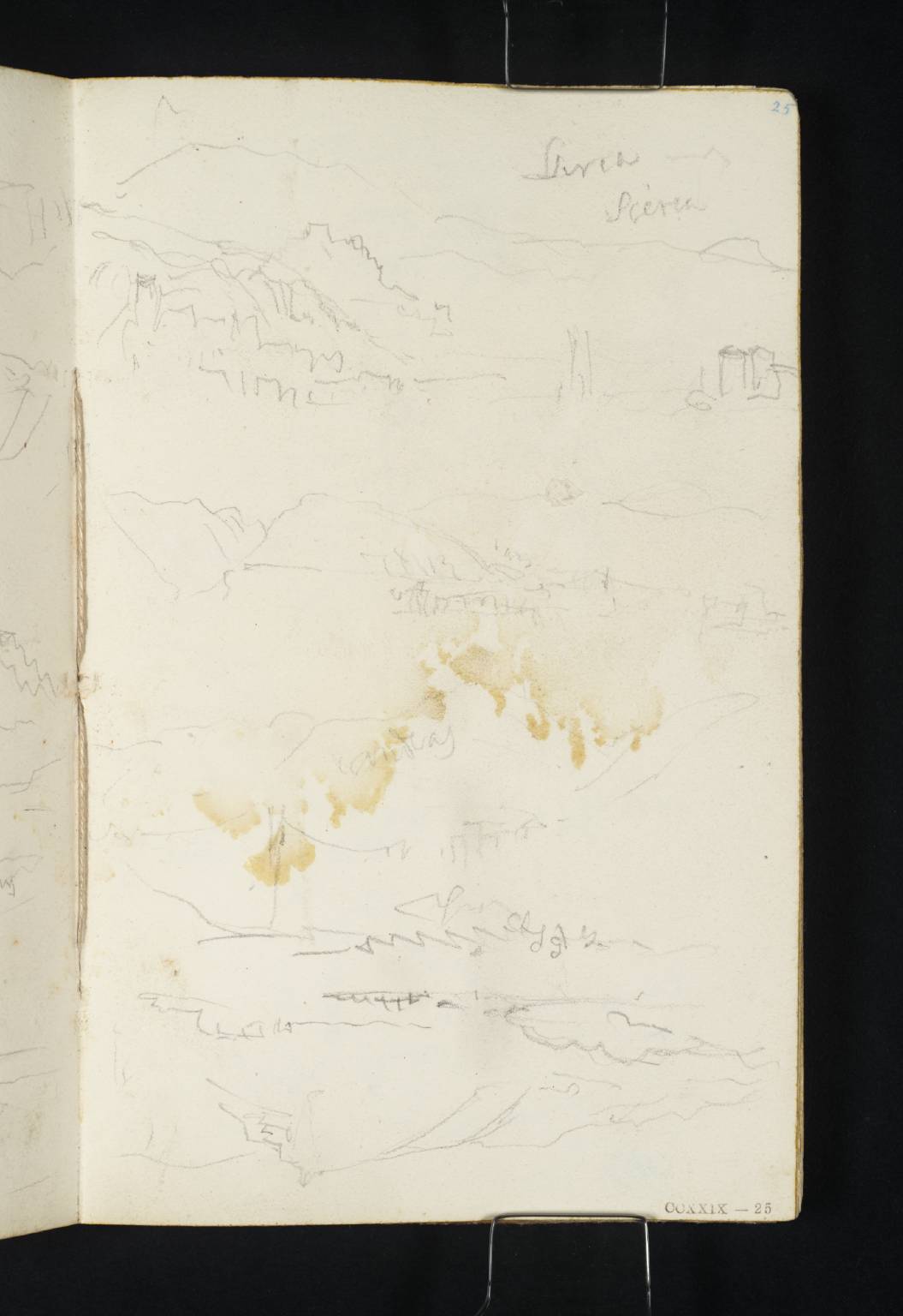 Castle on Hill, Etc. Sciria [Turner] (?Sarras, on the Rhine, or La Séreyrède, near Lyons)