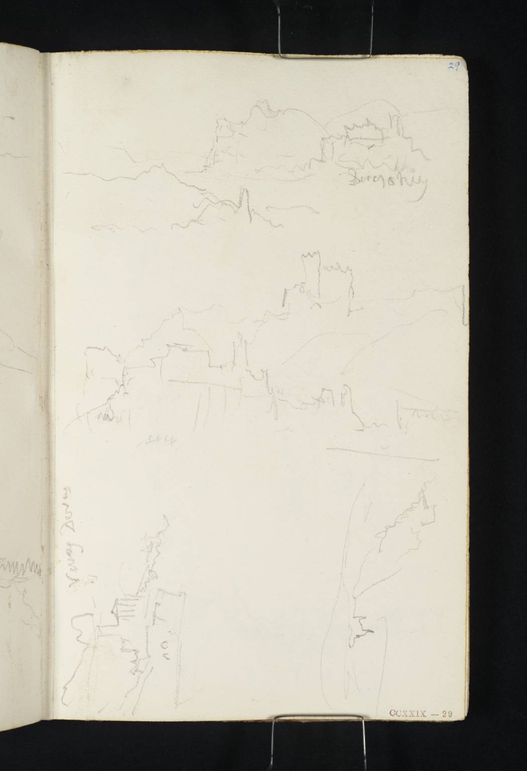 Castle among Rocks. ?Vevay Devas [Turner]