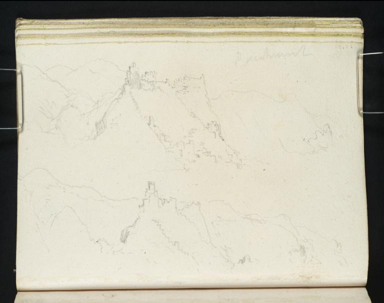 Joseph Mallord William Turner, ‘Two Distant Views of the Château de Rochemaure, from the South’ 1828