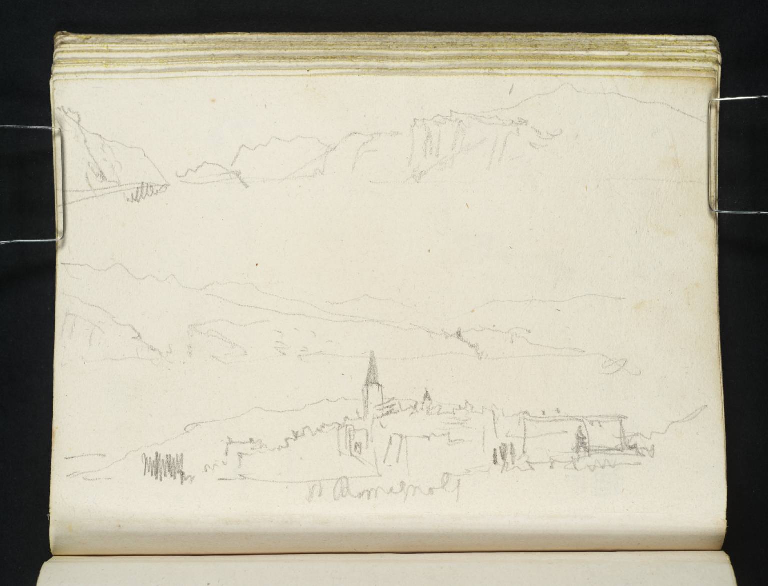 Town, with Mountains. ?St Romagnols [Turner]