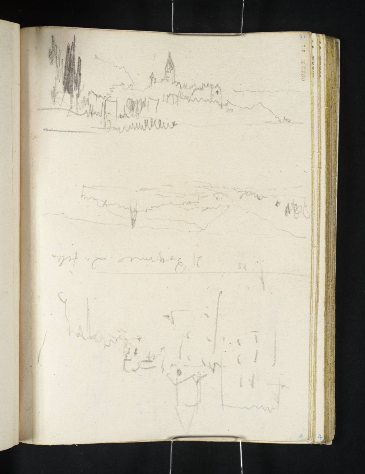 ?Church, with Mountains. ?St Bog... la Fille [Turner]