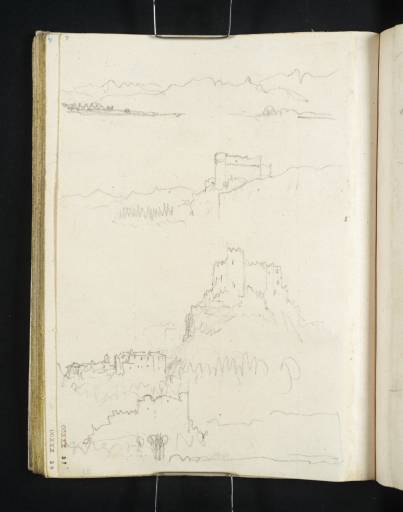 Joseph Mallord William Turner, ‘The Mountain of Saint-Geniès; the Castle of Montfaucon’ 1828