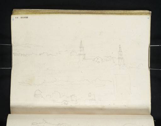 Joseph Mallord William Turner, ‘Two Views from the Rocher des Doms, Avignon, with Saint-Symphorien-des-Carmes and the Alpilles Mountain Chain’ 1828