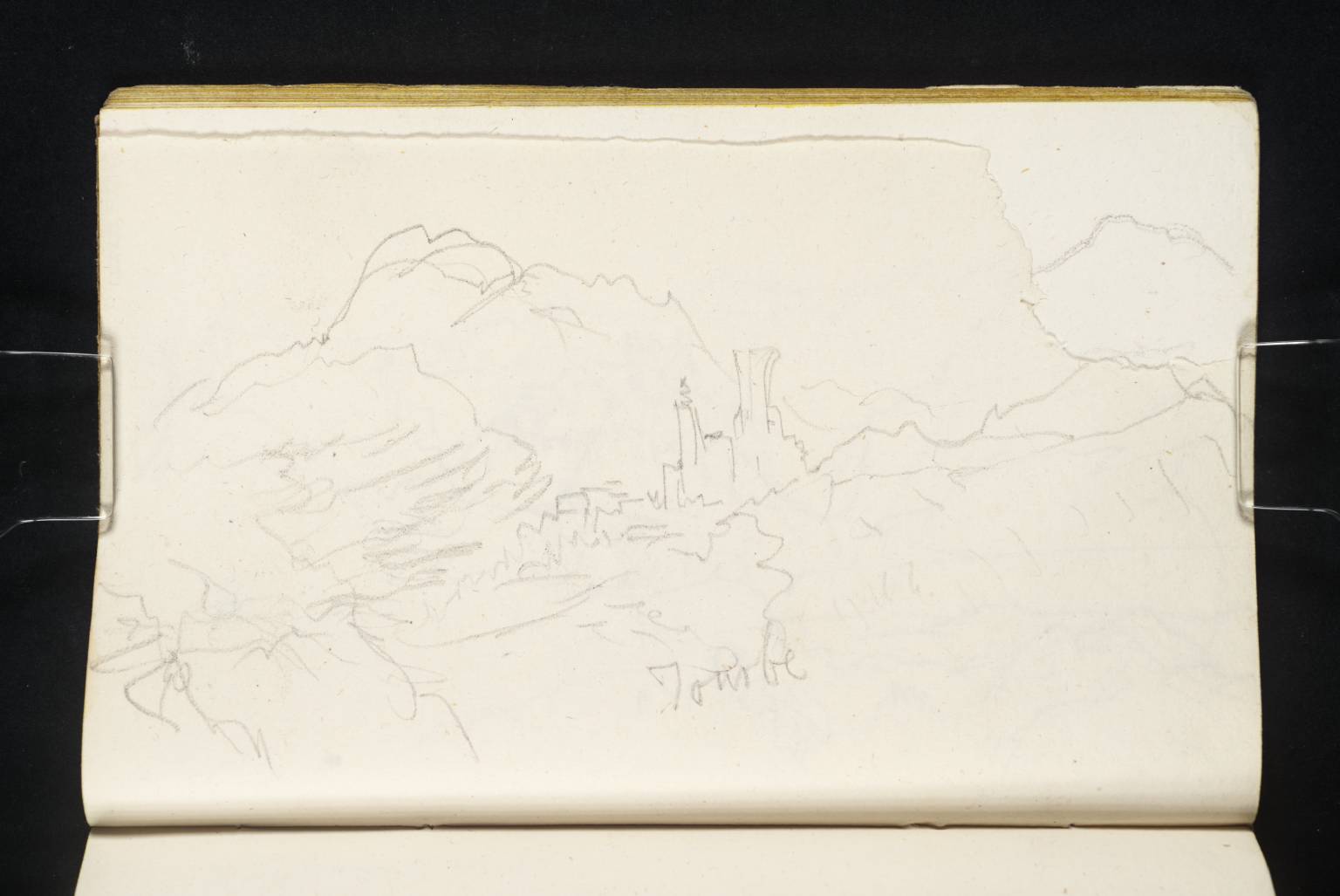 Mountains and Castle. Tourbe [Turner] (?La Turbie, near Monaco)