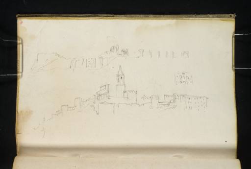 Joseph Mallord William Turner, ‘Two Views at Fréjus, Including the Roman Aqueduct, and the Town and Cathedral from the East’ 1838