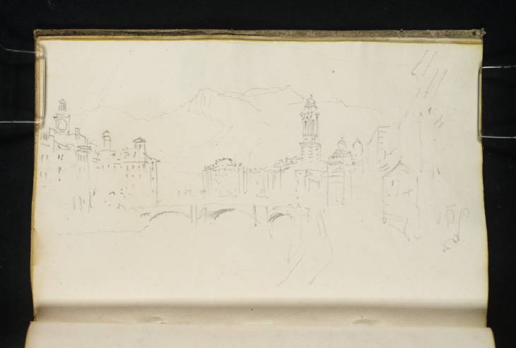 Joseph Mallord William Turner, ‘A View of Nice, with the Old Town, Pont Vieux and the Alps in the Distance’ 1838
