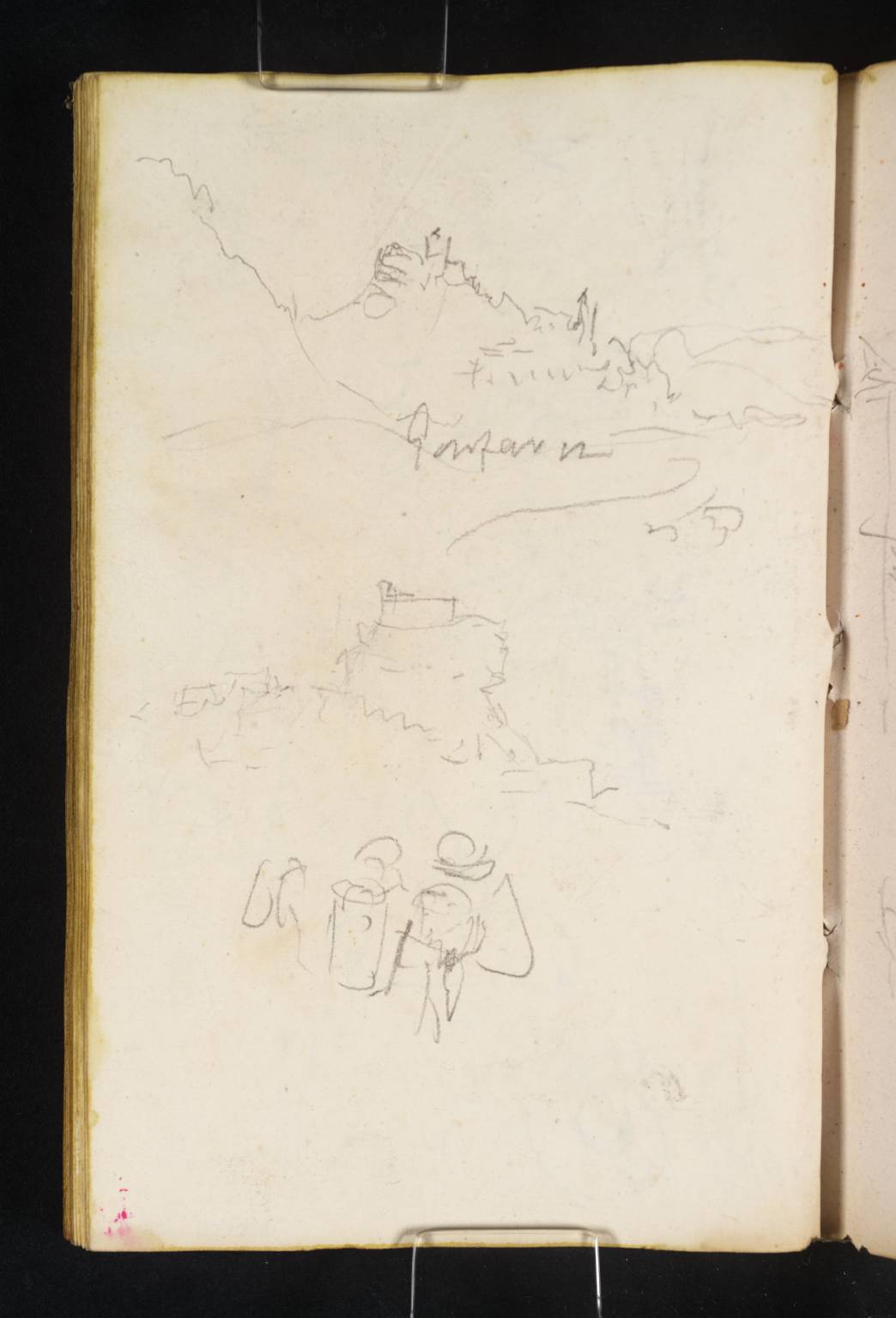 Town on Mountain, beside River. Gonfarin [Turner] (?Gonfolina, near Empoli)