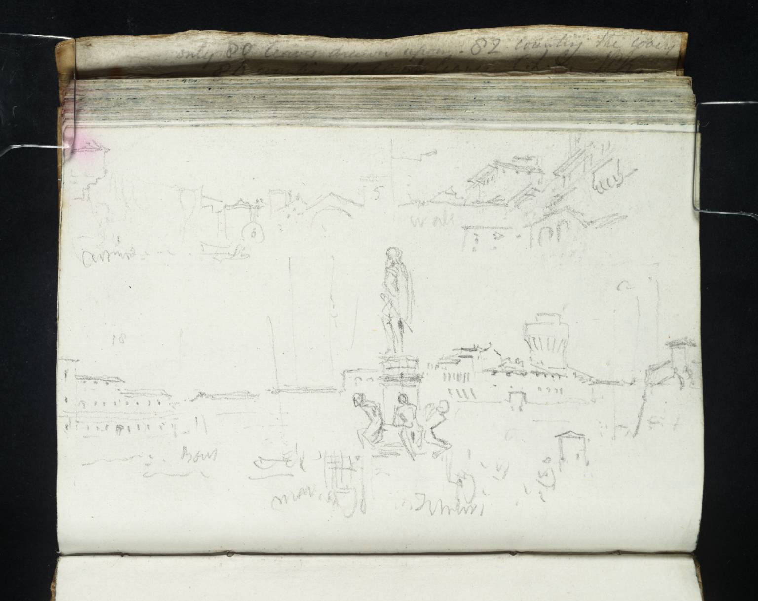 Harbour and Statue - ?Grand-Duke Ferdinand I - at Leghorn