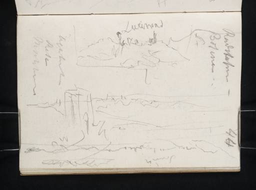 Joseph Mallord William Turner, ‘Distant View of Siena; Inscription by Turner: A List of Place Names’ 1828