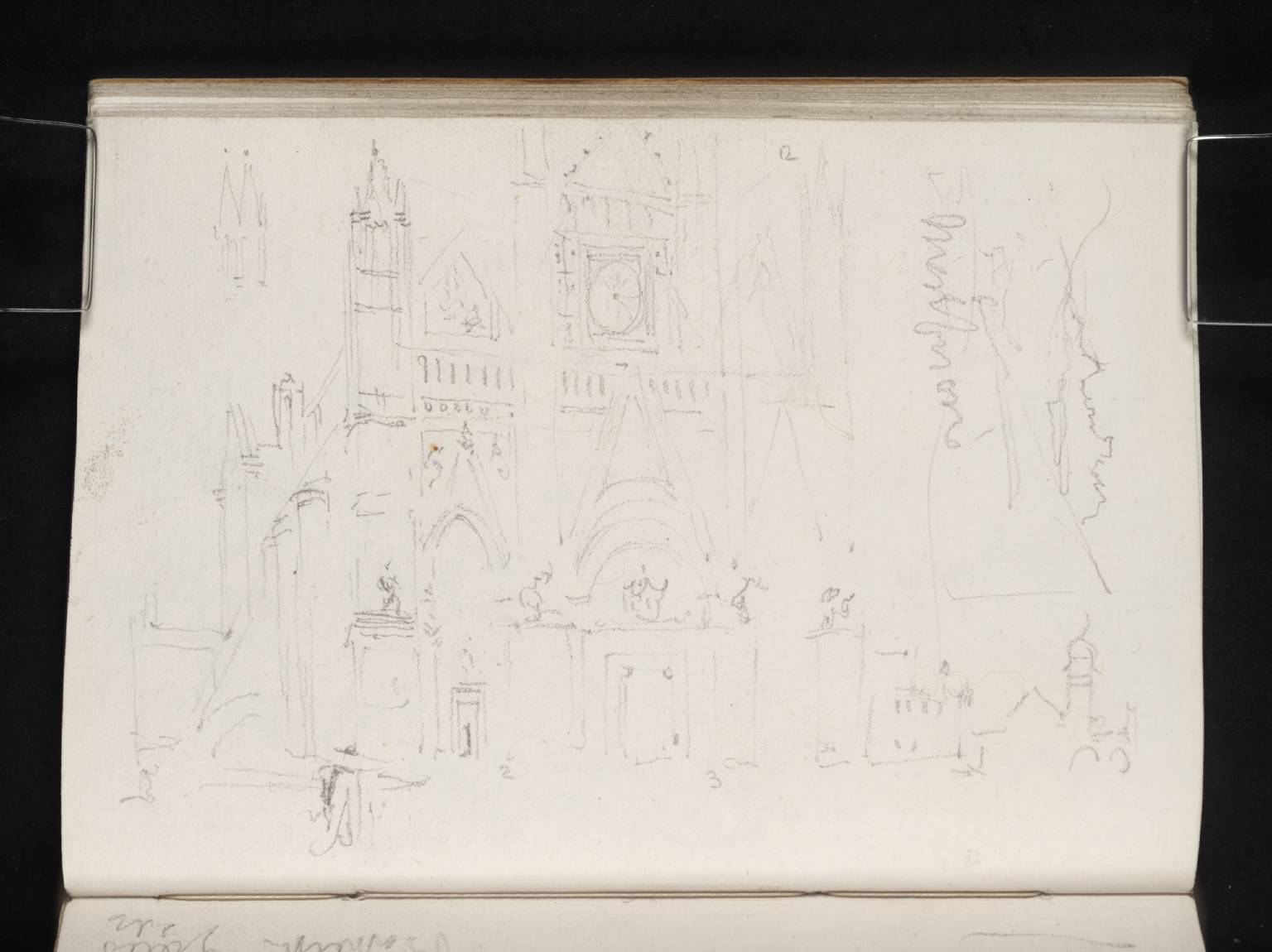 The Cathedral, Orvieto; Facade; Also Distant View of Montefiascone [Turner]