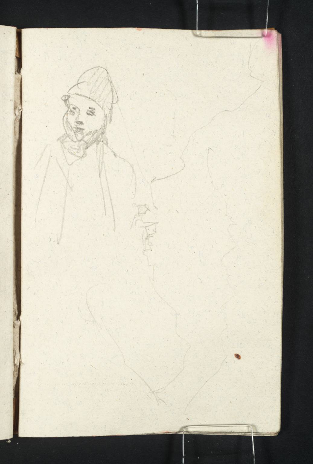 A Youth - Head and Shoulders; Also View of Alps