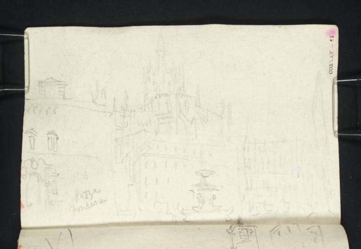 Joseph Mallord William Turner, ‘Street, with Cathedral, Milan. Piazza Fontana [Turner]’ 1828-9