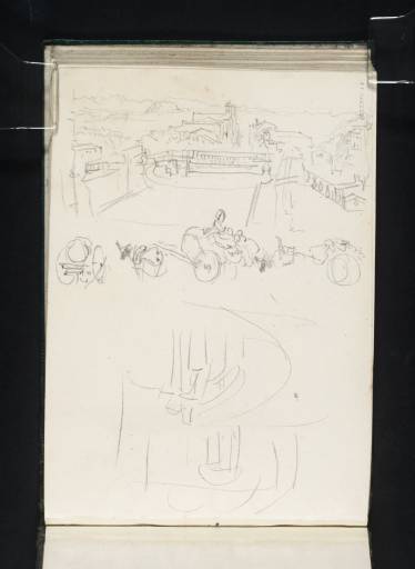 Joseph Mallord William Turner, ‘(a) View from Palazzo Farnese, Caprarola; (b) Vignola's Circular Staircase in Palazzo Farnese, Caprarola’ c.1828-9