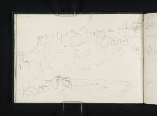 Joseph Mallord William Turner, ‘(a) Montefiascone, with Detail of the Cathedral Lantern; (b) Montefiascone and Lake Bolsena’ c.1828-9