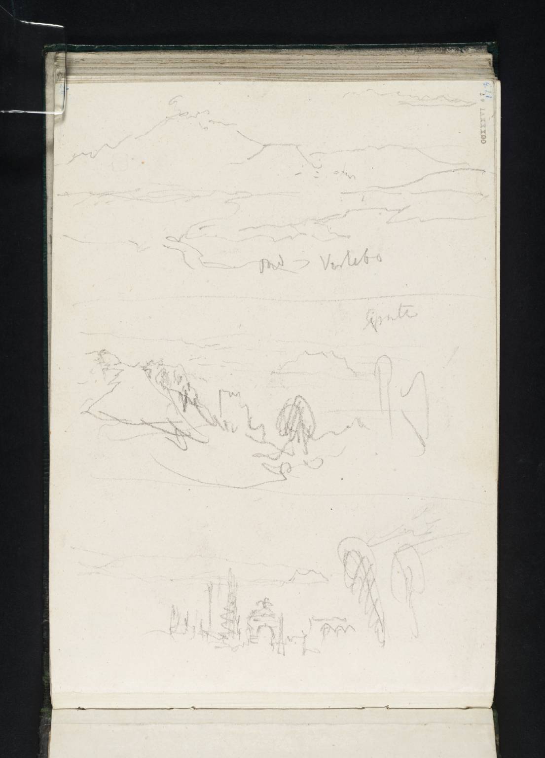 (a) Lago di Vico and Monte Venere from the Road near Viterbo; (b) Mount Soracte; (c) Buildings with Mount Soracte in the Distance