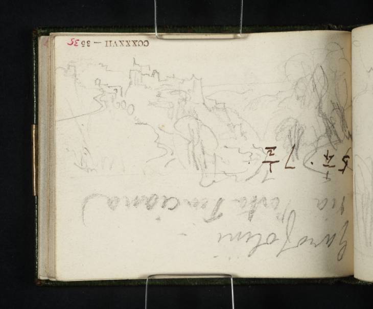 Joseph Mallord William Turner, ‘View of Tivoli; Inscriptions by Turner: An Address and Numbers’ 1828