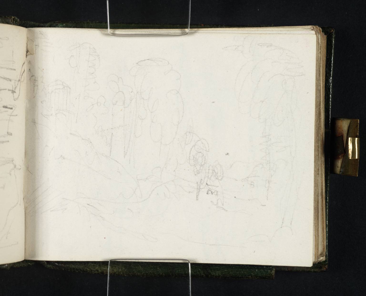 Woodland Scene, with Monument on Right
