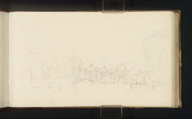 Joseph Mallord William Turner, ‘The Chinese Fishing Temple and other Buildings beside Virginia Water’ c.1827