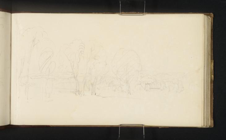 Joseph Mallord William Turner, ‘Virginia Water, with the Chinese Fishing Temple Beyond and the Five Arch Bridge in the Distance’ c.1827