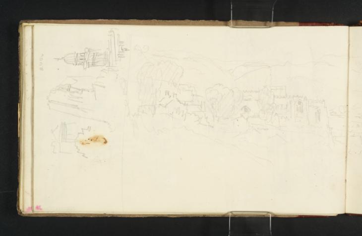 Joseph Mallord William Turner, ‘Bakewell, with All Saints Church; Bridgnorth Castle and St Mary Magdalene's Church’ ?1831