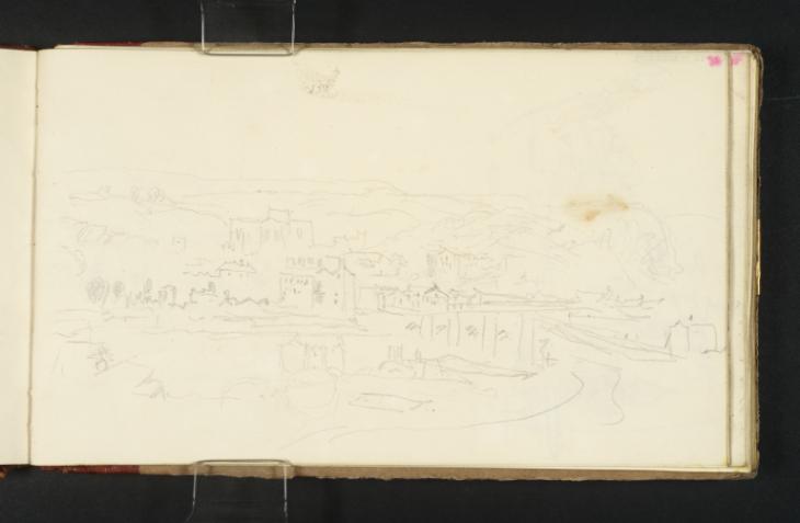 Joseph Mallord William Turner, ‘Bakewell from the East; Buildings among ?Peak District Hills’ ?1831