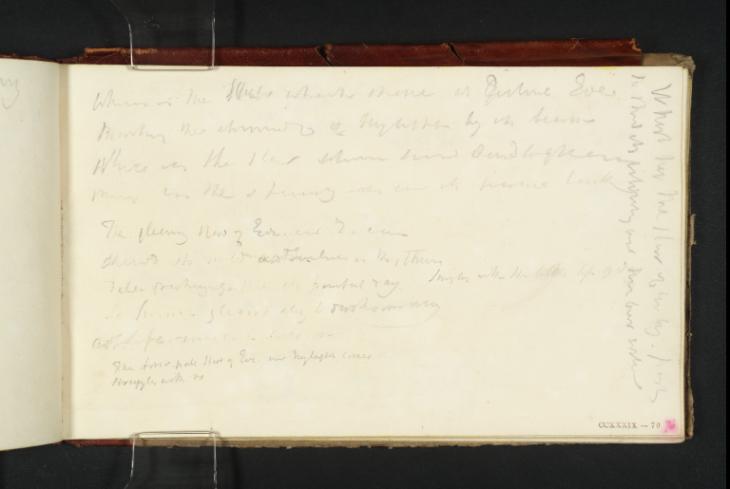 Joseph Mallord William Turner, ‘Inscription by Turner: A Draft of Poetry’ ?1831