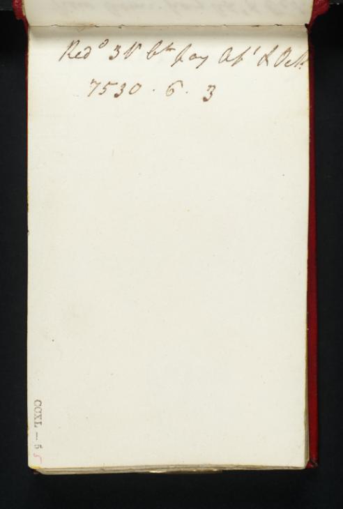 Joseph Mallord William Turner, ‘Inscription by Turner: Financial Notes’ c.1830