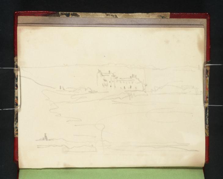 Joseph Mallord William Turner, ‘Buildings in an Open Landscape; ?Coastal Cliffs, Perhaps near Margate’ c.1829-30