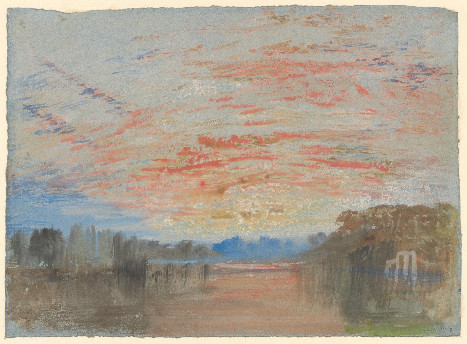 Sunset Sky over the Lake: The Boathouse on the Right