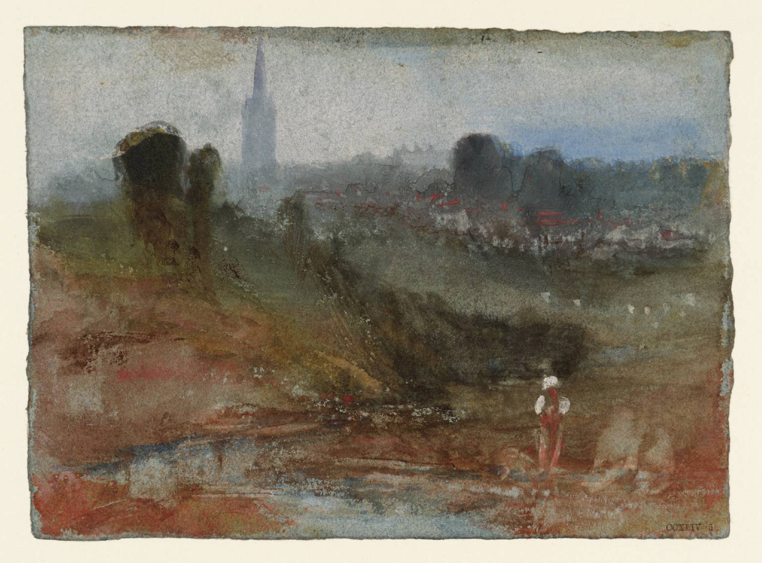 A View of Petworth Church, with the Chimneys of Petworth House to the Right of the Spire