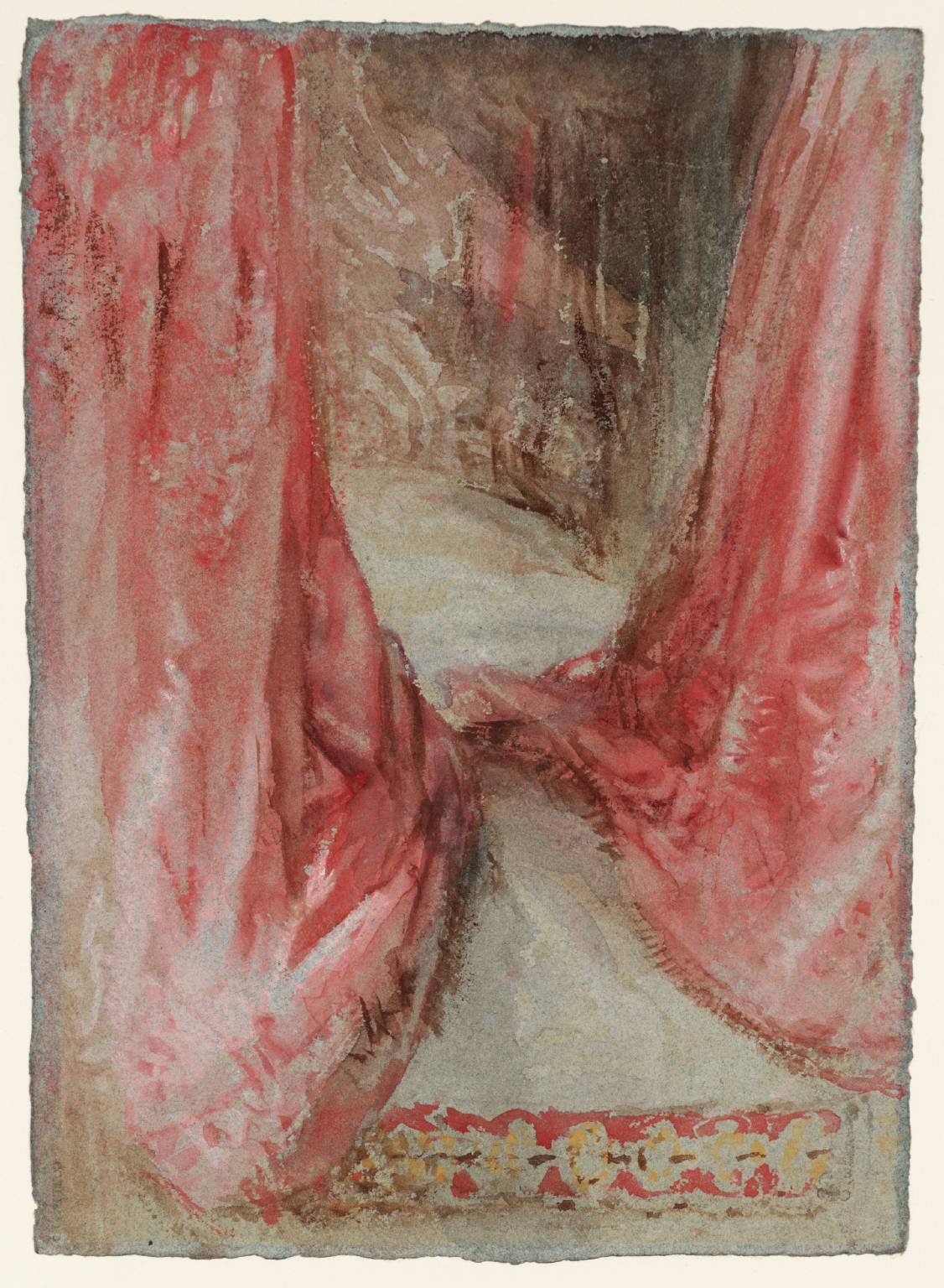 D22677: Study of Pink Bed-Curtains