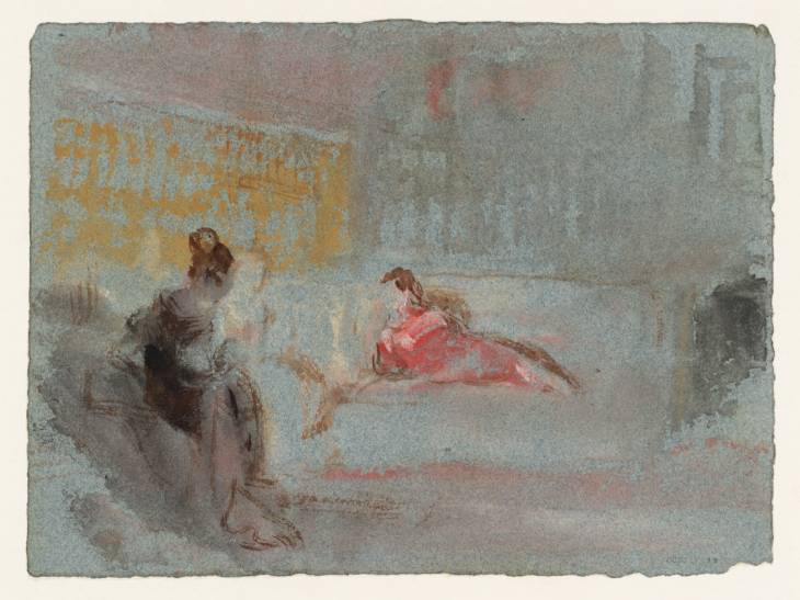 Joseph Mallord William Turner, ‘Petworth House: Figures, Probably in the White Library ('The Red Lady on a Couch')’ 1827