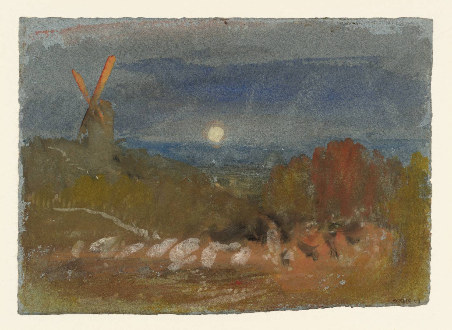 D22723: Landscape with Windmill: Twilight
