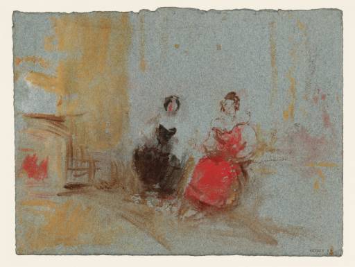 Joseph Mallord William Turner, ‘Petworth House: Two Ladies Sitting by the Fire, Probably in the White Library’ 1827