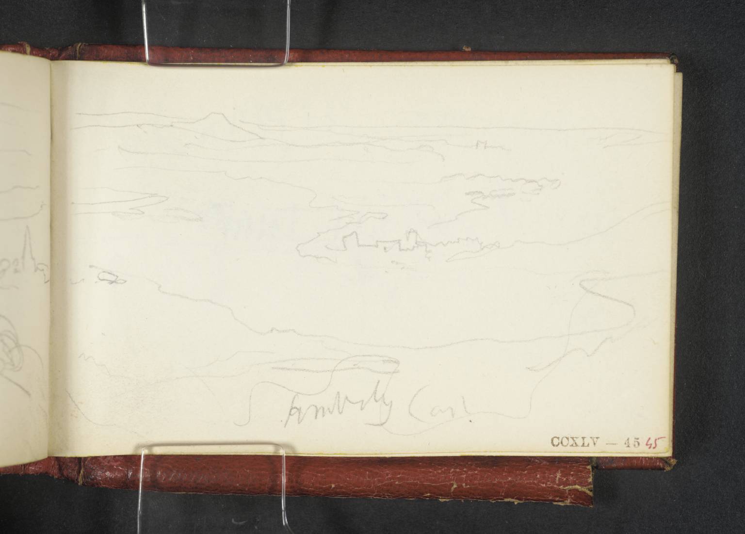 River, with Castle in Mid-Distance. Chobury (Chanctonbury) Ring and ?Kimberley Castle [Turner]