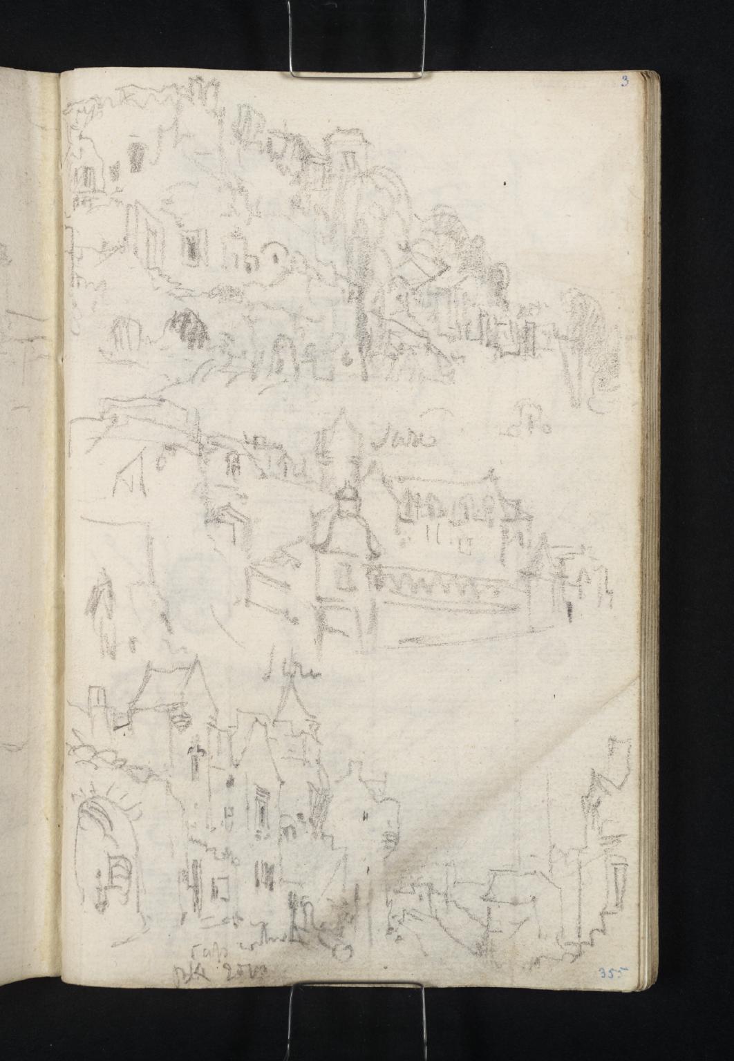 Three Sketches of Troglodyte Dwellings at Souzay, near Saumur