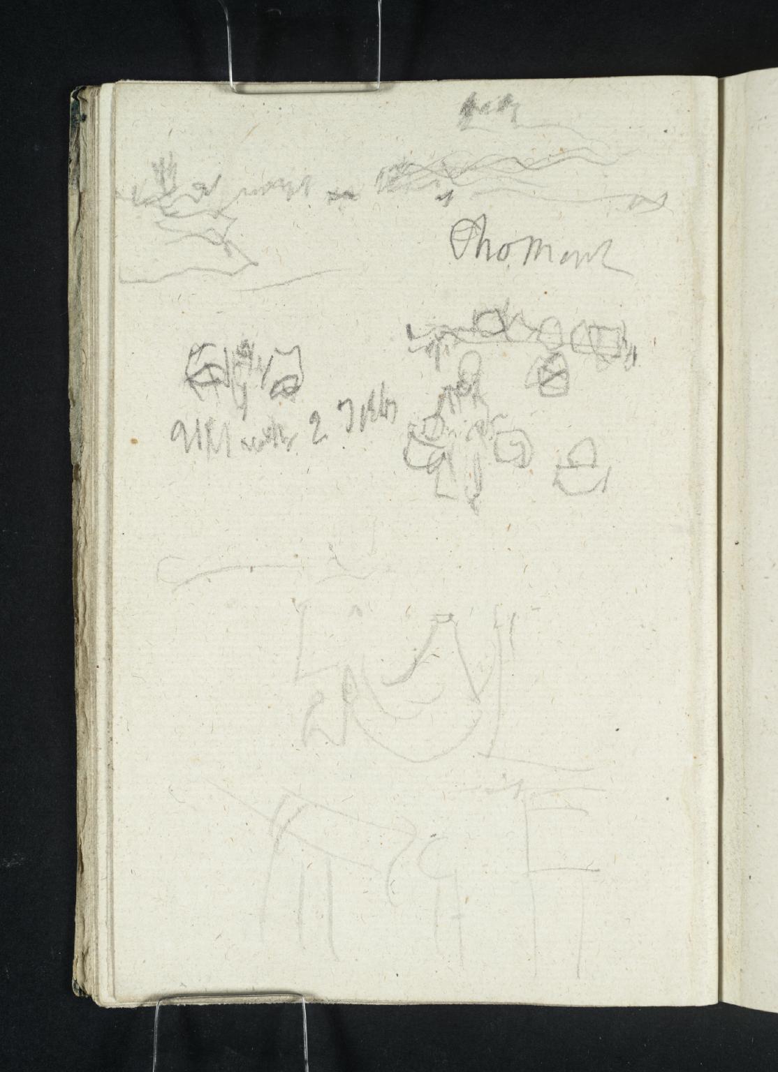 Outline of the Château de Chaumont, from the West; A Woman Carrying Baskets; An Outline