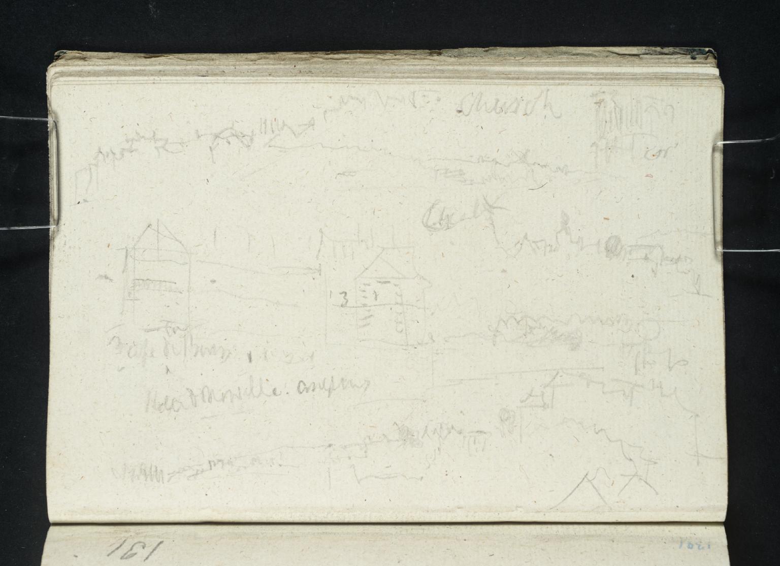 Sketches of Buildings/Walls, Perhaps at Beaugency or Meung-sur-Loire