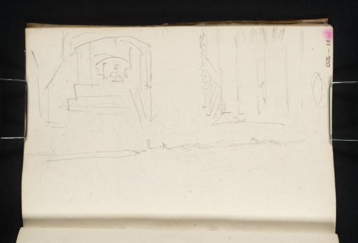 Joseph Mallord William Turner, ‘?Church Interior; Coastal Terrain, Normandy’ 1826