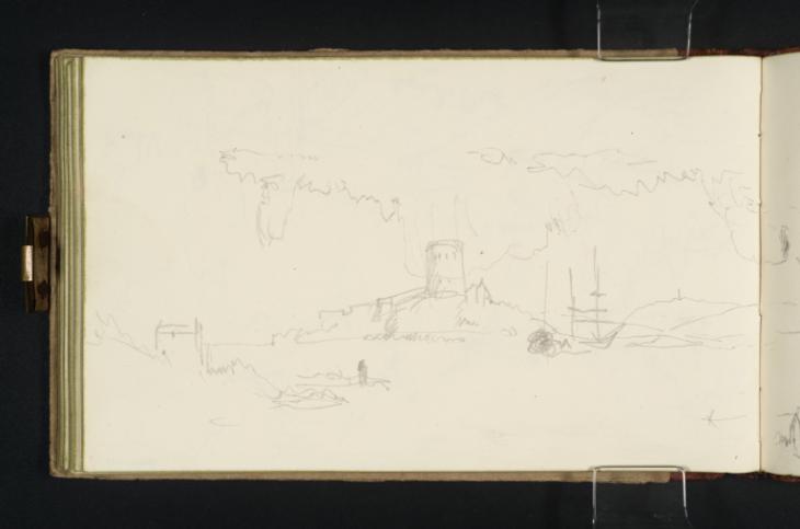 Joseph Mallord William Turner, ‘Loophole Tower, Guernsey; Creux Harbour, Sark Island’ ?1832