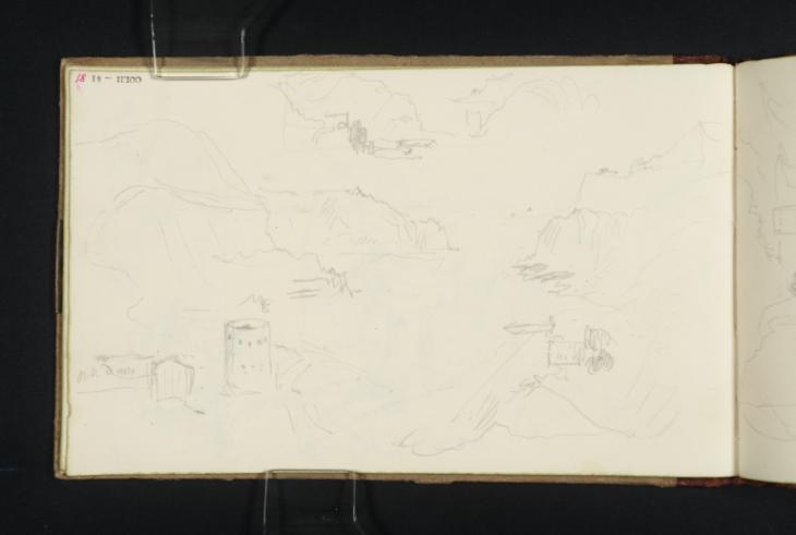 Joseph Mallord William Turner, ‘Cliffs with Loophole Towers and a Dairy, Guernsey’ ?1832