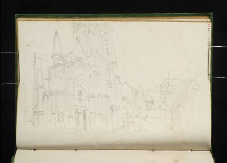 Joseph Mallord William Turner, ‘Street Scene with the Church of Notre-Dame, Lillebonne’ ?1829