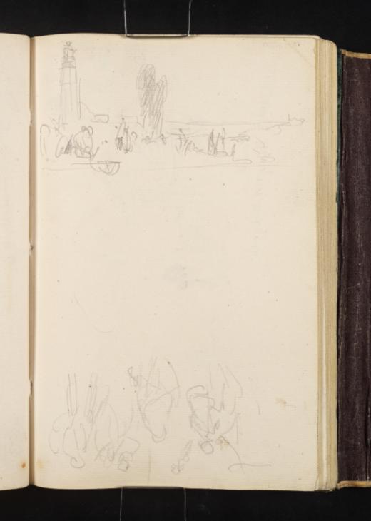 Joseph Mallord William Turner, ‘Lanterne de Démosthène at Saint-Cloud, Île-de-France; ?Holiday-Makers’ 1832