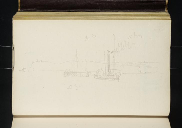Joseph Mallord William Turner, ‘Steam Shipping and Coastal Terrain; ?Cap de le Hève, Normandy’ 1832