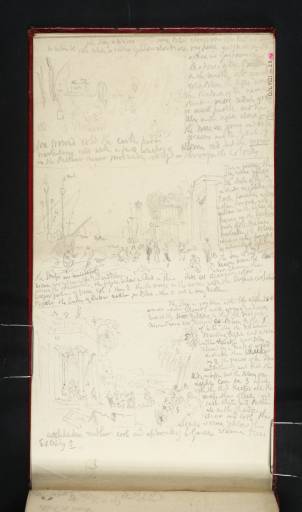 Joseph Mallord William Turner, ‘Copies of Poussin's 'Landscape, with Diogenes' and Two Pictures by Claude Lorrain in the Louvre Collection ('Seaport with the Landing of Cleopatra' and 'Landscape, with Samuel Annointing David'); Designs for a Picture Entitled 'The Prodigal Son'’ 1821