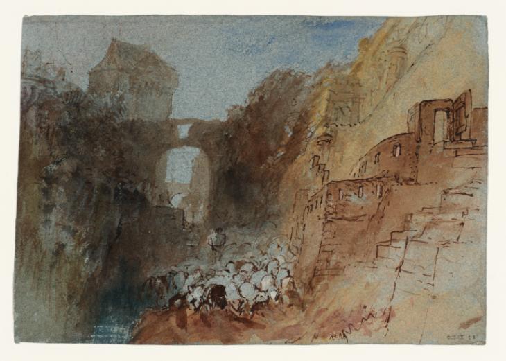 Joseph Mallord William Turner, ‘Sheep Below the Walls of the Château, Saumur’ c.1826-8