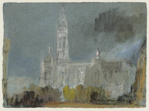 Joseph Mallord William Turner, ‘Antwerp Cathedral from the Place Verte’ c.1839