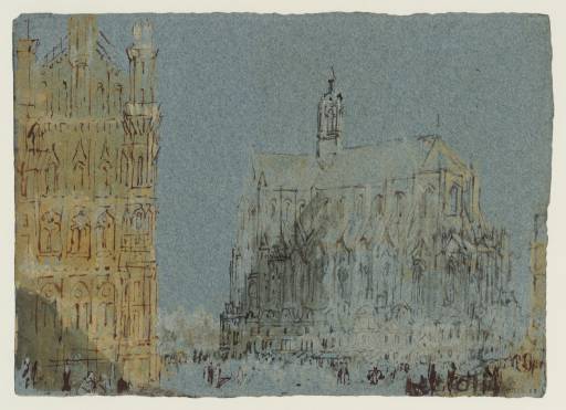 Joseph Mallord William Turner, ‘St Peter's Church, Louvain, from the East Side of the Town Hall’ c.1839
