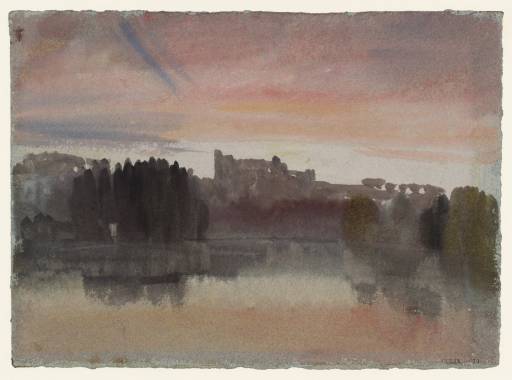 Joseph Mallord William Turner, ‘A Distant View of the Upperton Monument, from the Lake in Petworth Park’ 1827