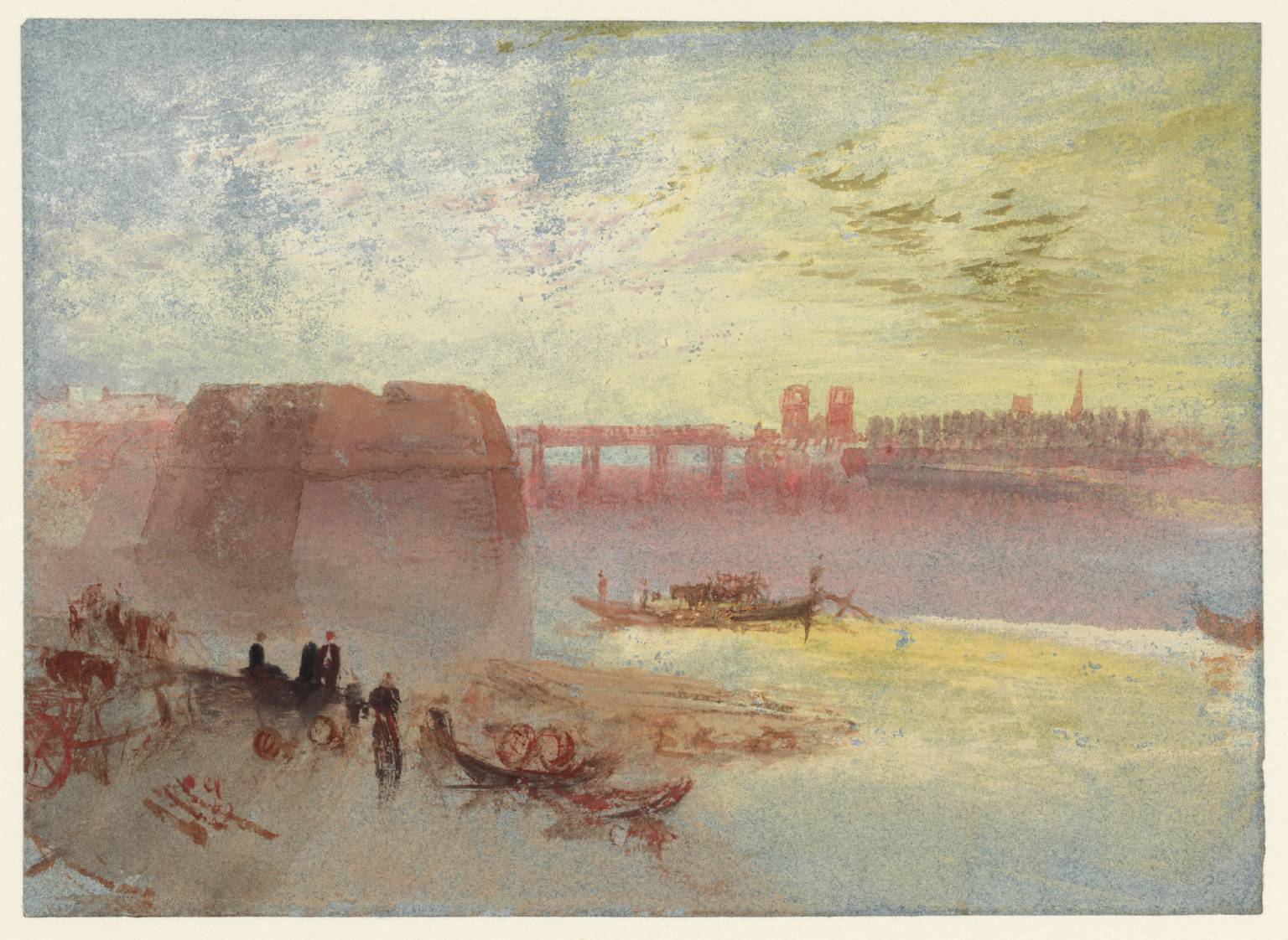 River with Bridge and Fortifications